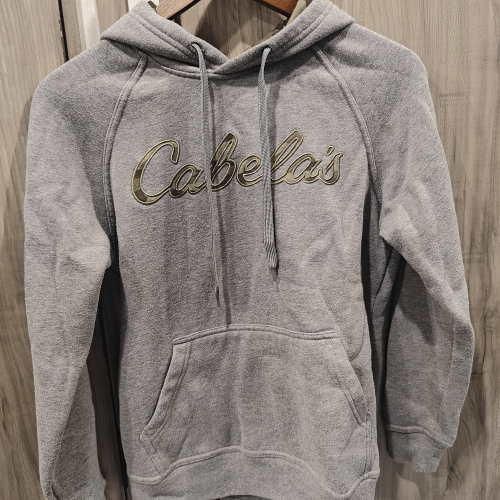 Cabela's Gray Hoodie with Gold Logo